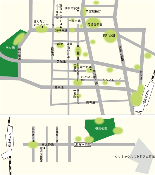 地図：ストリート演奏の会場