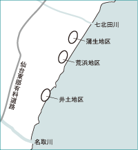 図：がれき搬入場の位置