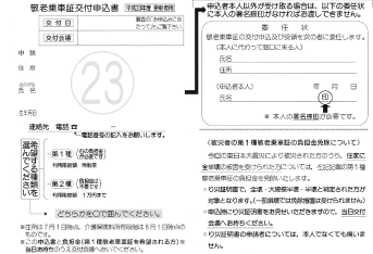 図：敬老乗車申込書