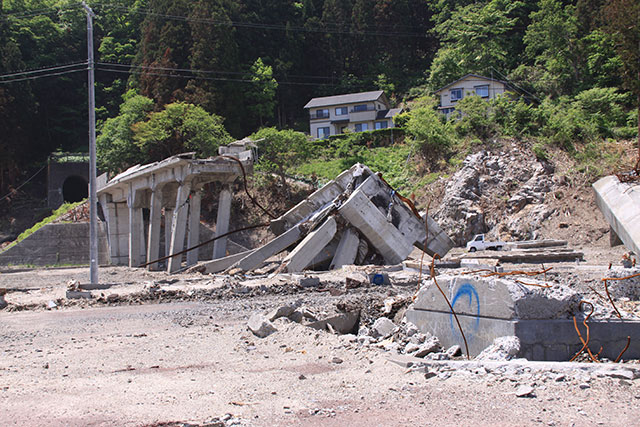 被災 島越 三陸鉄道 鉄橋崩落