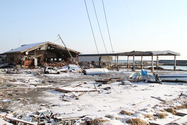 被災 岩手県栽培漁業協会種市事業所 物産館 海浜公園