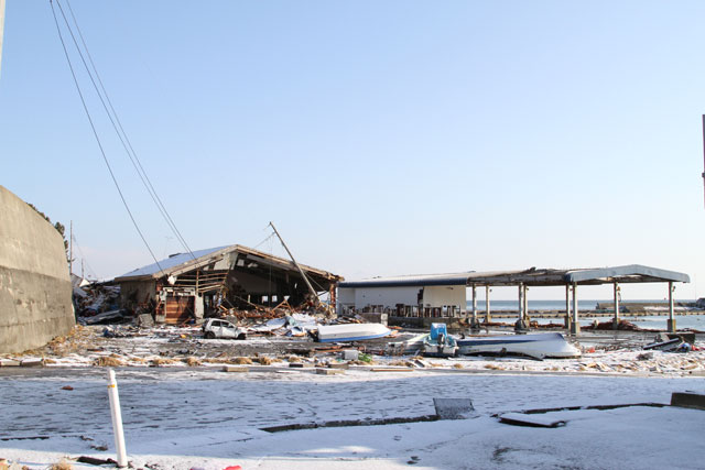 被災 岩手県栽培漁業協会種市事業所 物産館 海浜公園