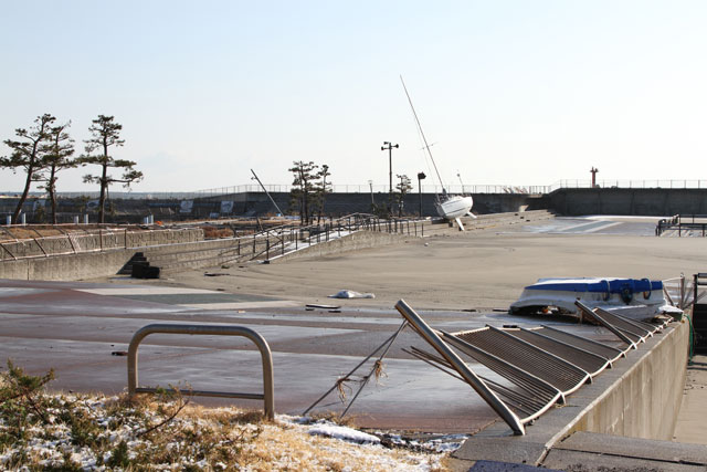 被災 岩手県栽培漁業協会種市事業所 物産館 海浜公園