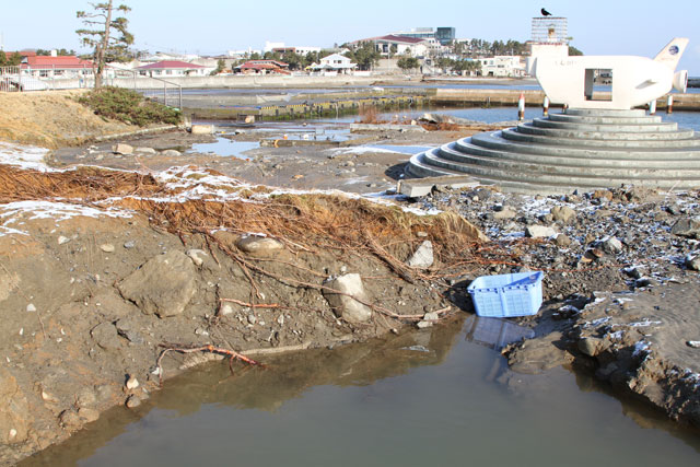 被災 岩手県栽培漁業協会種市事業所 物産館 海浜公園