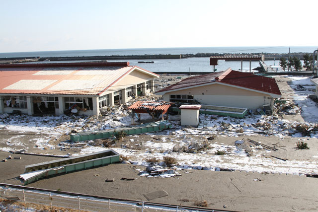 被災 岩手県栽培漁業協会種市事業所 物産館 海浜公園