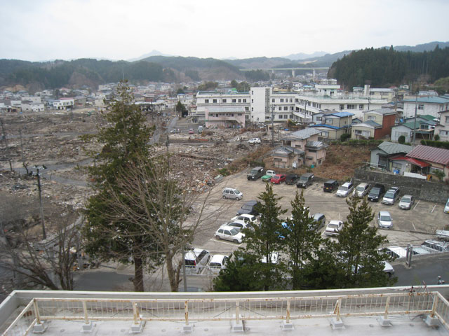 織笠地区 震災前後の写真 旧山田病院