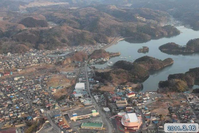 被災 越の浦 釜ヶ渕 空撮 航空写真