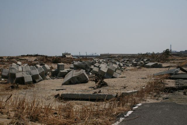 被災 埒浜 海岸