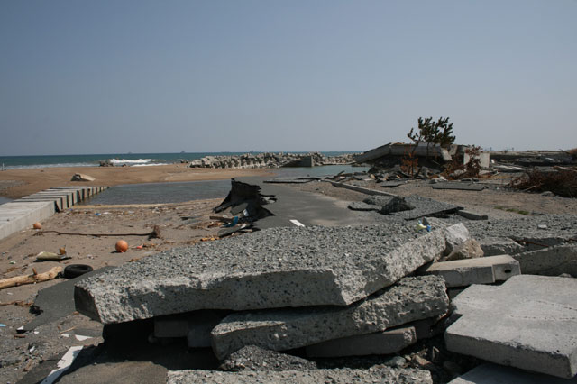 被災 埒浜 海岸