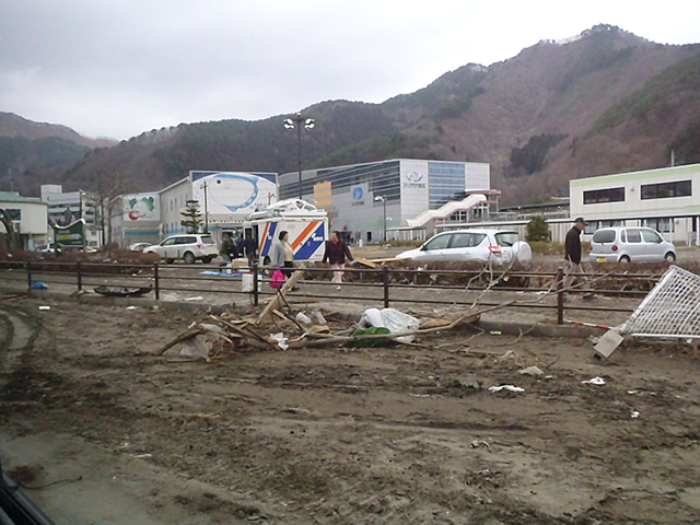 被災 釜石駅付近