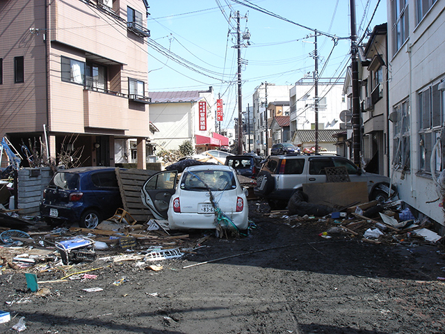 被災 岩手河国 釜石市 被災状況 ガレキなど