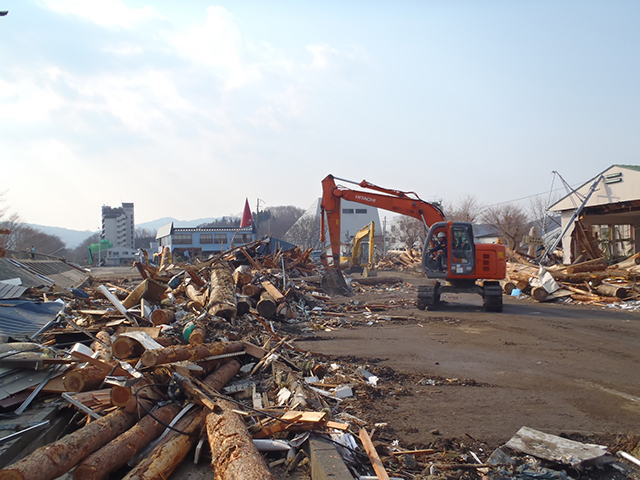 啓開 啓開作業中 金浜 宮古道路  刈屋建設