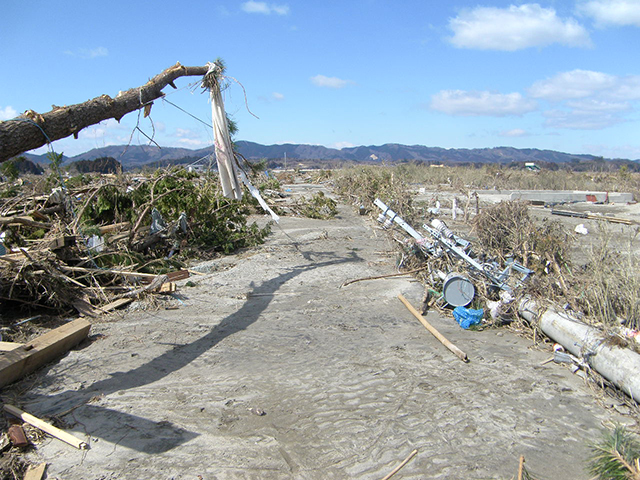 海岸 山元海岸 坂元川右岸 坂元川右岸から中浜橋方向  