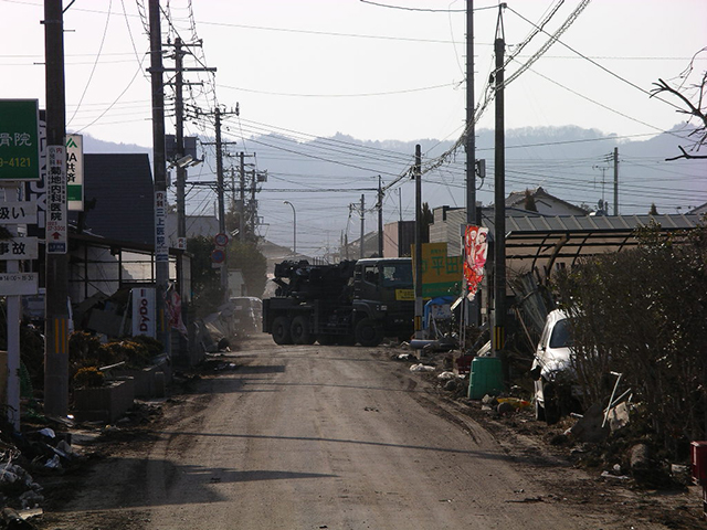 被災 山下駅西側