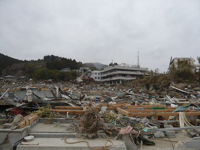 被災  女川町役場 ４階まで津波  