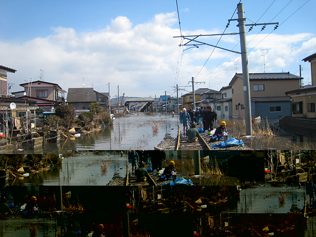 Damage / Flooding in Ishinomaki city area