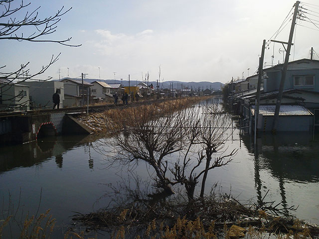 被災 石巻市街地の浸水