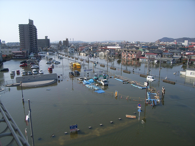 被災 石巻市街地浸水