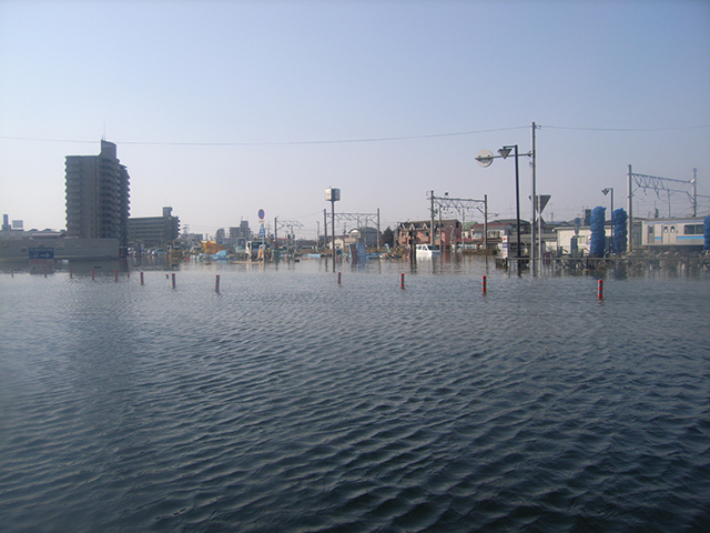 被災 石巻市街地浸水