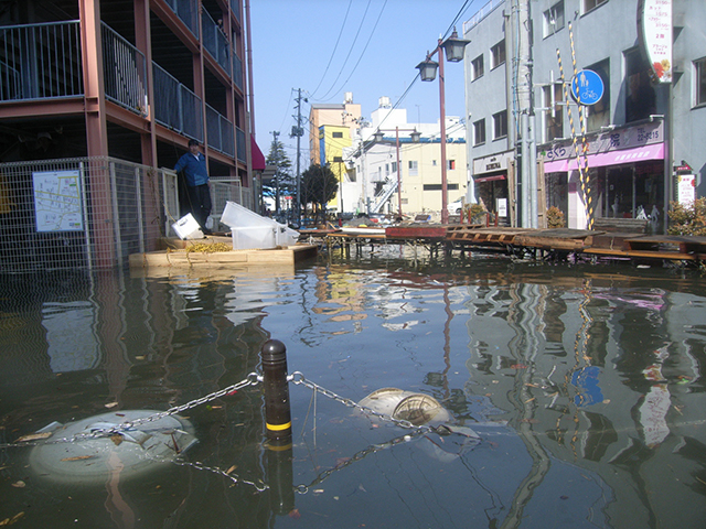 被災 石巻市街地浸水