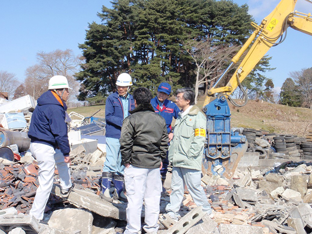 リエゾン 湯沢河国 多賀城市 リエゾン活動状況 現場調整 市職員と