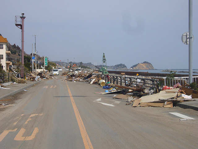 被災 地震後の状況 いわき市久之浜町  