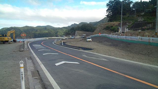 釜石市 両石 道路復旧写真