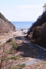 岩手県 田野畑村 被災 机浜 机港線