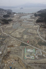 岩手県 山田町 平成23年4月11日 陸自ヘリから撮影 空撮