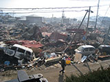 岩手県 山田町 織笠地区 震災前後の写真 役場