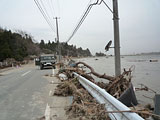 福島県 南相馬市 小高 被災 蛯沢から東方向 海岸 自衛隊