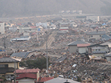 岩手県 宮古市 被災 田老市街地の被災状況