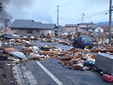 岩手県 山田町 被災 啓開前 山田町大沢方面 