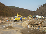 宮城県 南三陸町 啓開 業界活動_啓開作業中 R45南三陸町戸倉 橋本店  