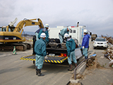 福島県 相馬市 福島河国 相馬市磯部捜索活動 福島排水ポンプ車