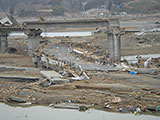 宮城県 気仙沼市 R45 気仙沼市 外尾川橋（橋梁歩道部流出）