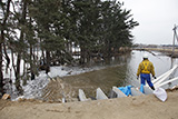 宮城県 東松島市 定川 排水作業