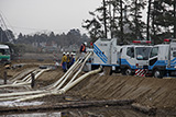 宮城県 東松島市 定川 排水作業 排水ポンプ車