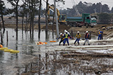 宮城県 東松島市 定川 排水作業